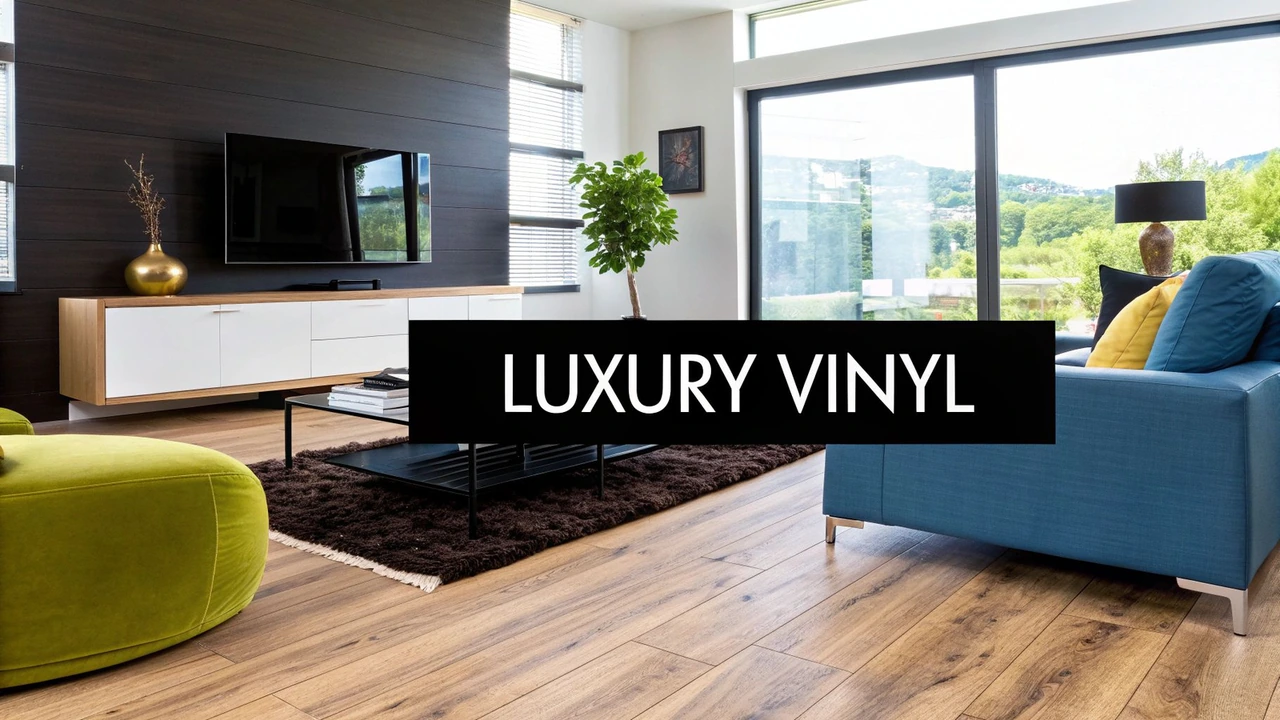 Luxury vinyl flooring in modern living room