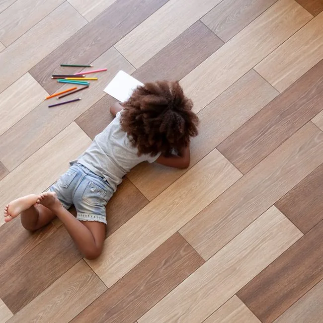 Kids playing on vinyl flooring